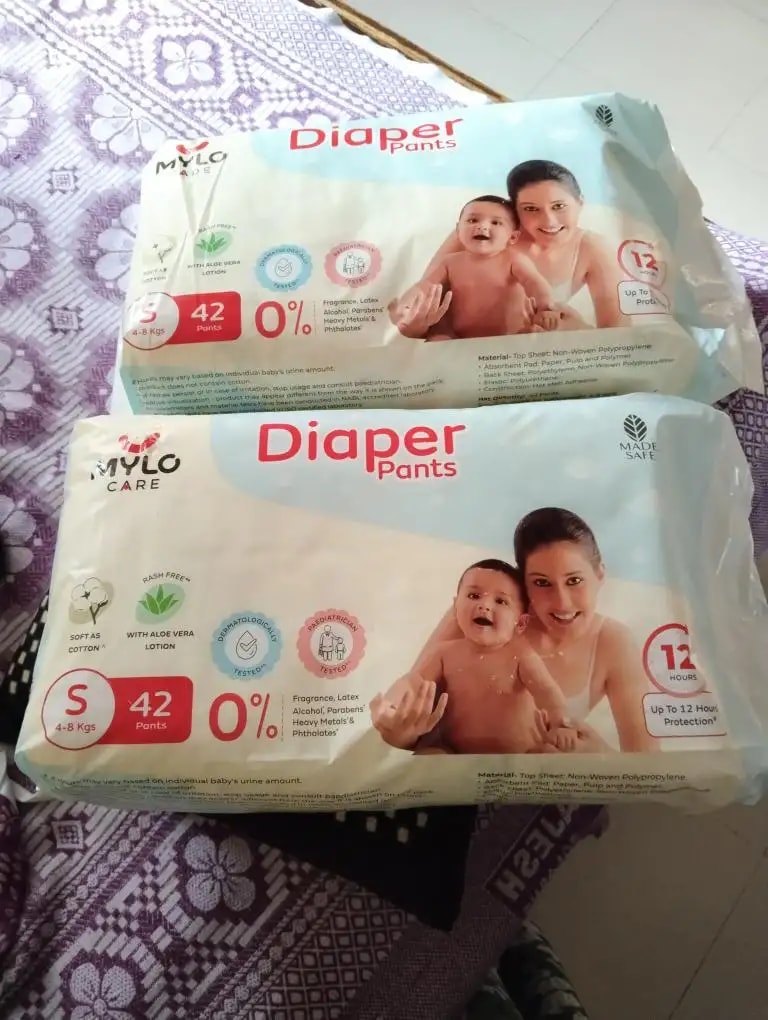 Baby Diaper Pants Small (S) Size 4-8 kgs (42 count) Leak Proof | Lightweight | Rash Free | 12 Hours Protection | ADL Technology (Pack of 1)