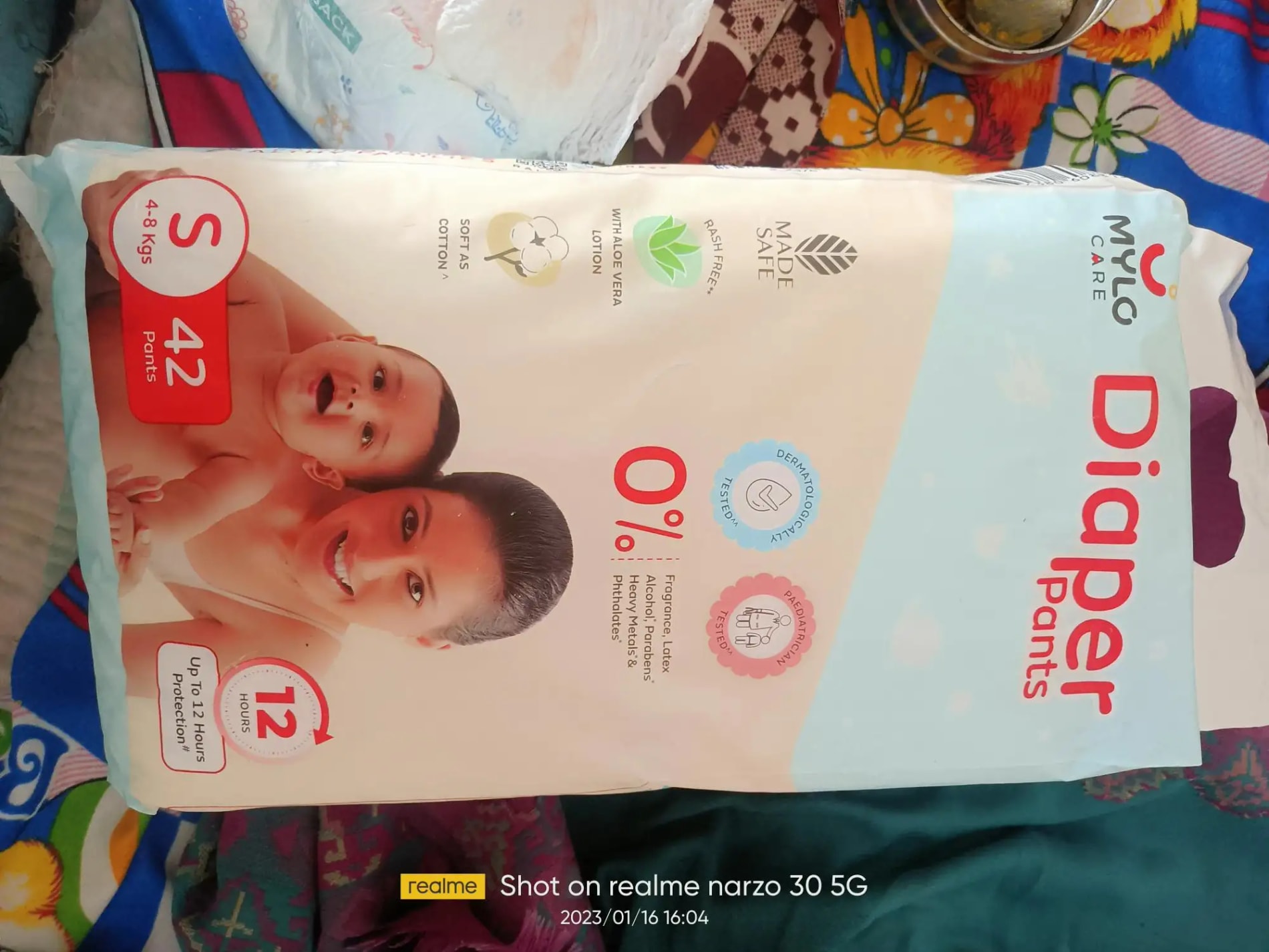 Baby Diaper Pants Small (S) Size 4-8 kgs (42 count) Leak Proof | Lightweight | Rash Free | 12 Hours Protection | ADL Technology (Pack of 1)
