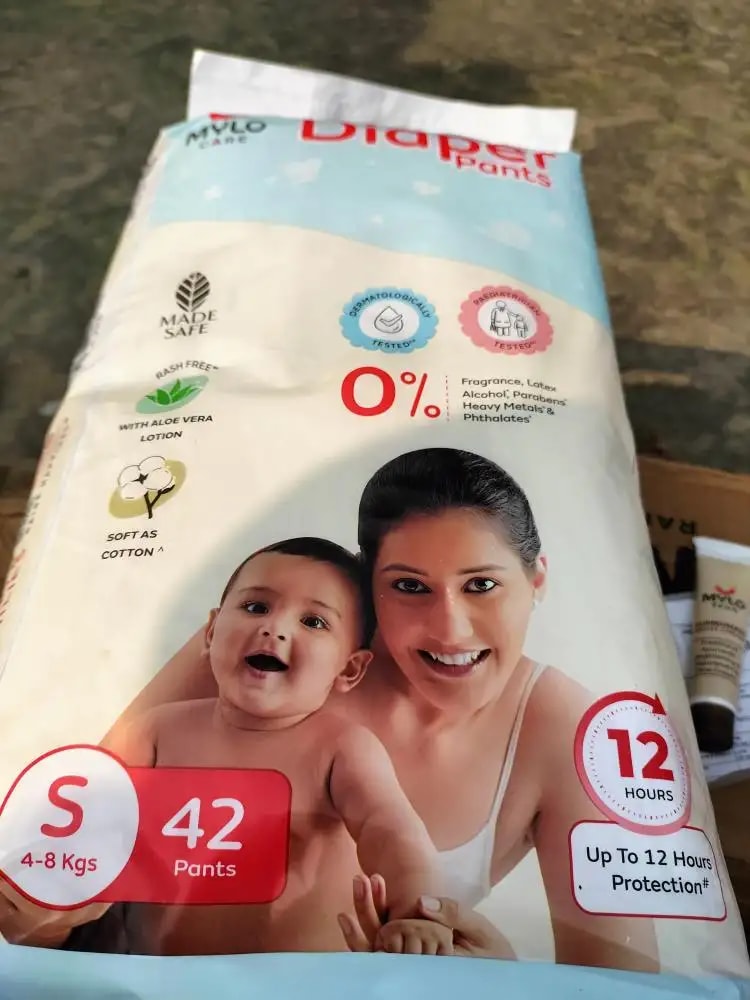 Baby Diaper Pants Small (S) Size 4-8 kgs (42 count) Leak Proof | Lightweight | Rash Free | 12 Hours Protection | ADL Technology (Pack of 1)