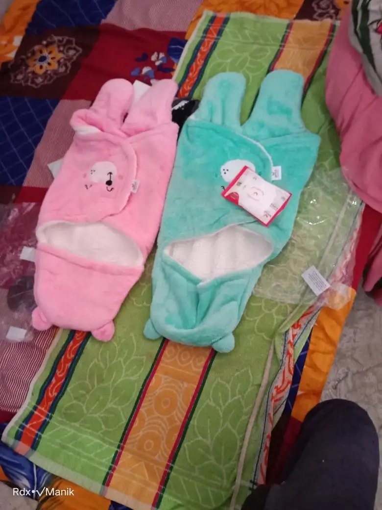 Baby Wrapper for New Born | Baby Swaddling Wrapper | 4-in-1 All Season AC Blanket cum Sleeping Bag for Baby 0-6 Months - Light Pink & Mint Green
