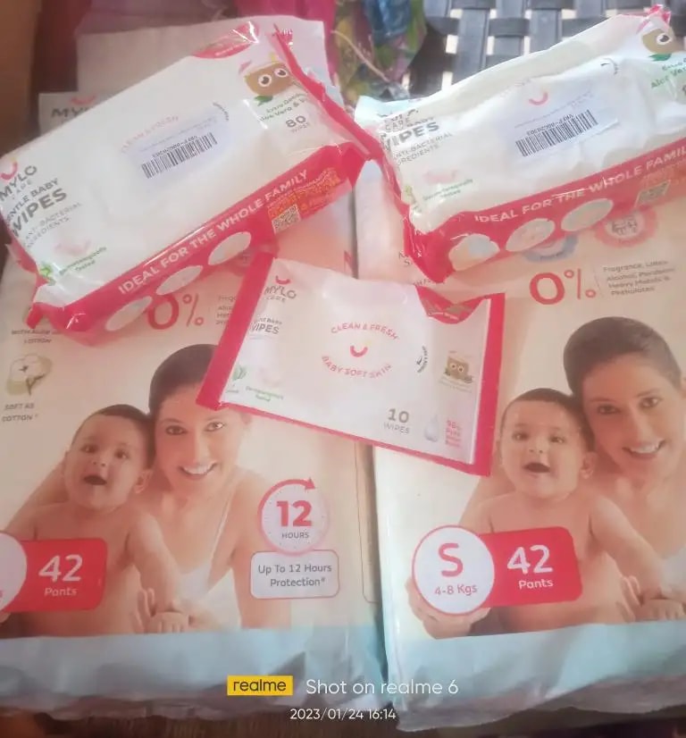 Baby Diaper Pants Small (S) Size 4-8 kgs (42 count) Leak Proof | Lightweight | Rash Free | 12 Hours Protection | ADL Technology (Pack of 1)