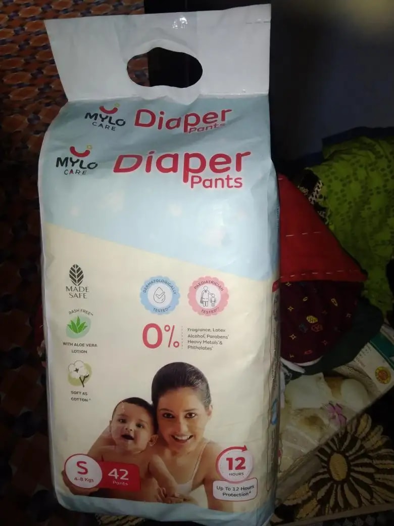 Baby Diaper Pants Small (S) Size 4-8 kgs (42 count) Leak Proof | Lightweight | Rash Free | 12 Hours Protection | ADL Technology (Pack of 1)