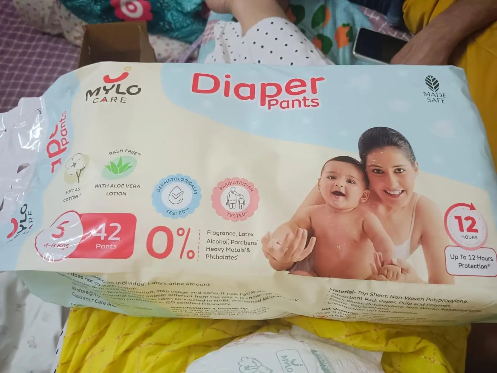 Baby Diaper Pants Small (S) Size 4-8 kgs (42 count) Leak Proof | Lightweight | Rash Free | 12 Hours Protection | ADL Technology (Pack of 1)