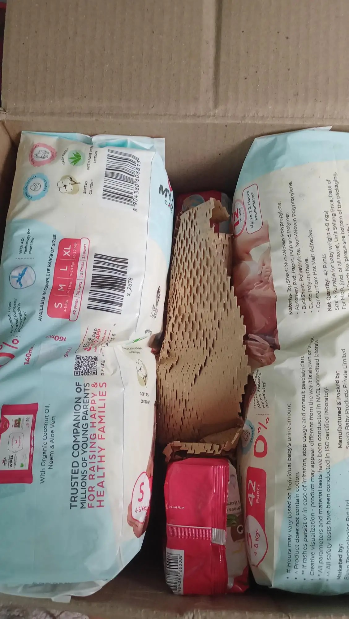 Super Saver Combo - Baby Diaper Pants Medium (M) 7-8 kgs - (76 count) Leak Proof + Extra Virgin Coconut Oil (200ml)
