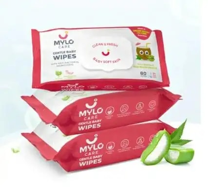 Gentle Baby Wipes With Lid - Organic Coconut Oil, Neem, Aloe Vera and Vitamin E | 98% Pure Water | Dermatologically Tested (Pack of 3) - 72 Wipes Per Pack