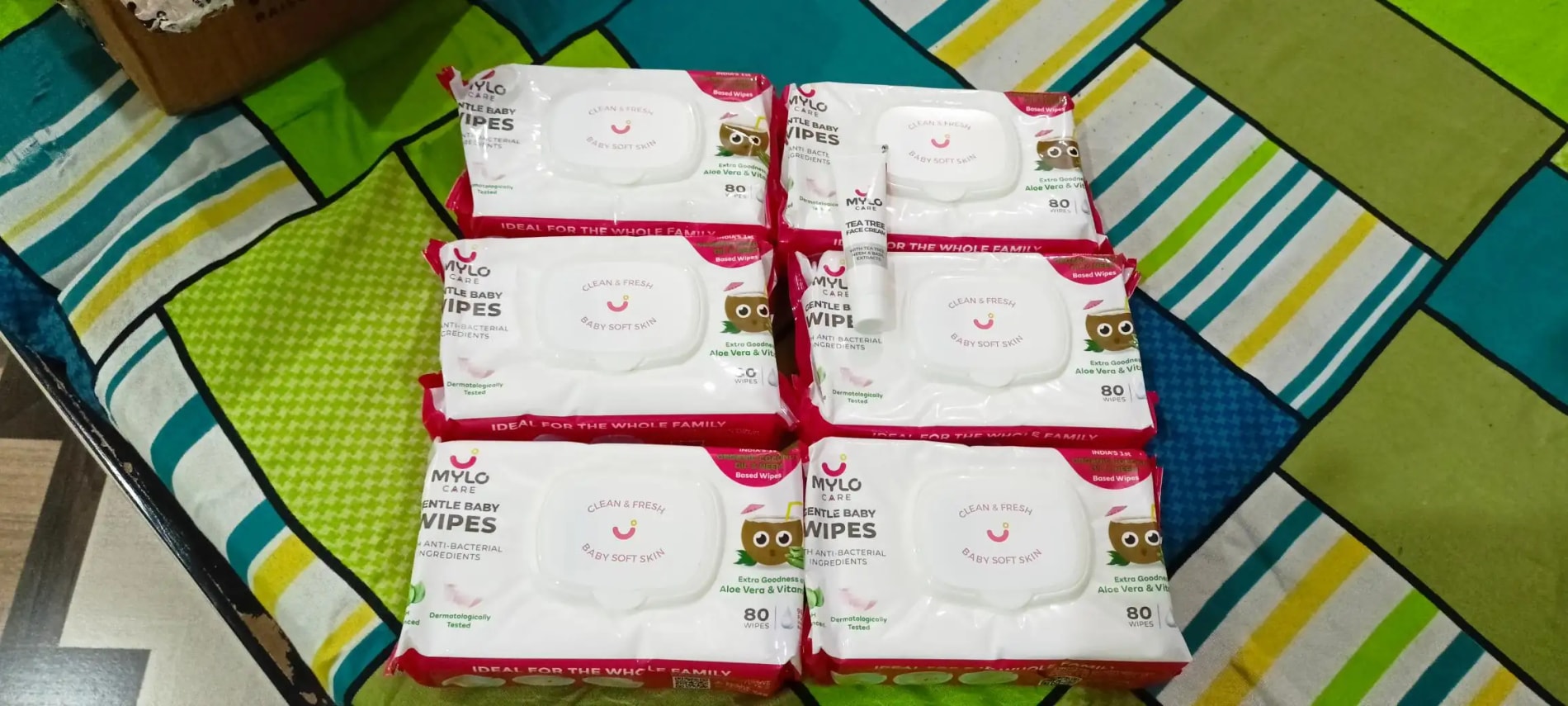 Gentle Baby Wipes With Lid - Organic Coconut Oil, Neem, Aloe Vera and Vitamin E | 98% Pure Water | Dermatologically Tested (Pack of 3) - 72 Wipes Per Pack