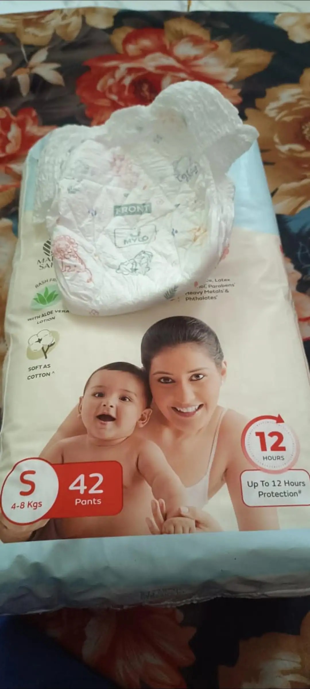 Baby Diaper Pants Small (S) Size 4-8 kgs (42 count) Leak Proof | Lightweight | Rash Free | 12 Hours Protection | ADL Technology (Pack of 1)