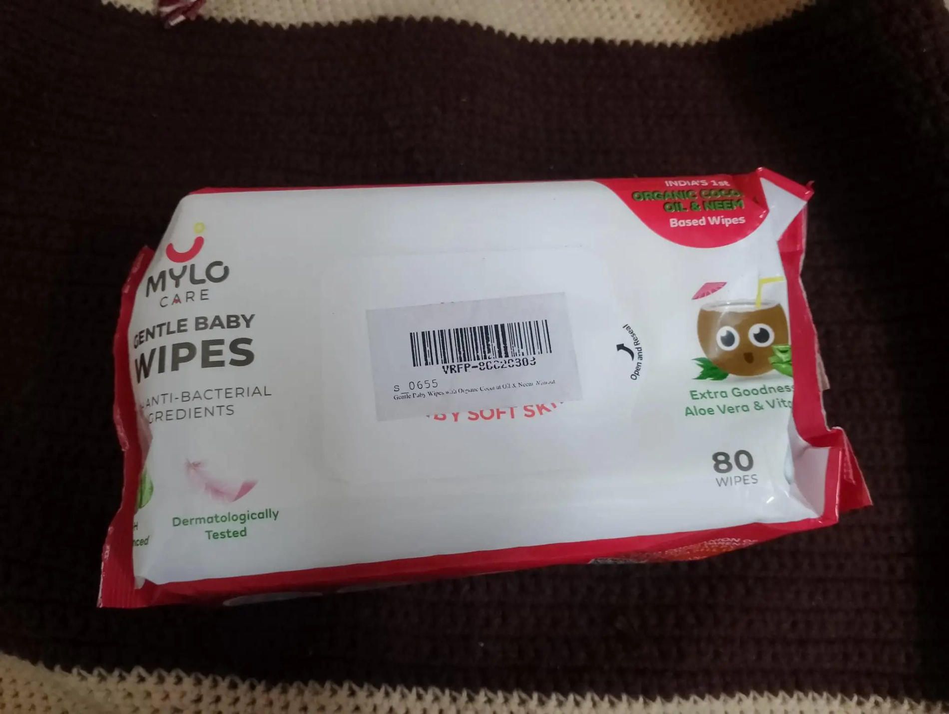 Gentle Baby Wipes With Lid - Organic Coconut Oil, Neem, Aloe Vera and Vitamin E | 98% Pure Water | Dermatologically Tested (Pack of 3) - 72 Wipes Per Pack
