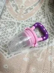 Feels Natural Ultra Soft Fruit & Food Nibbler- Pink | Convenient to Introduce Fruits & Veggies to Baby | Ultra-soft Silicone Mesh for Easy Chewing | Easy One Snap Filling | Helps Relieve Teething Discomfort