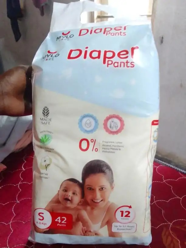 Baby Diaper Pants Small (S) Size 4-8 kgs (42 count) Leak Proof | Lightweight | Rash Free | 12 Hours Protection | ADL Technology (Pack of 1)