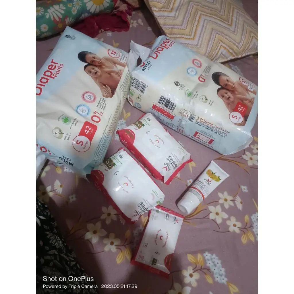 Super Saver Combo - Baby Diaper Pants Medium (M) 7-8 kgs - (76 count) Leak Proof + Extra Virgin Coconut Oil (200ml)