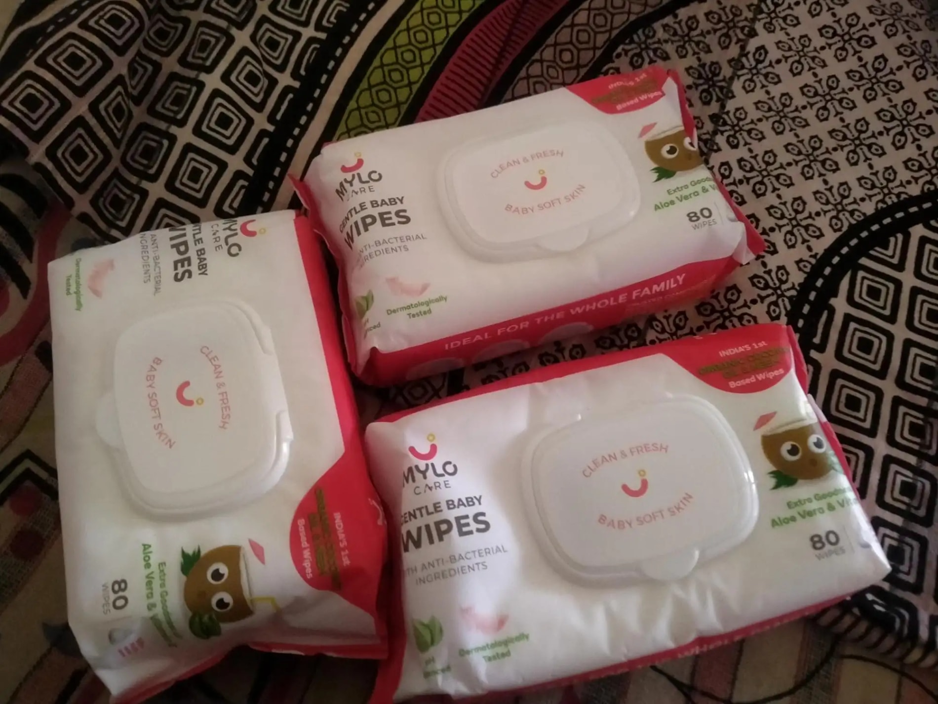 Gentle Baby Wipes With Lid - Organic Coconut Oil, Neem, Aloe Vera and Vitamin E | 98% Pure Water | Dermatologically Tested (Pack of 3) - 72 Wipes Per Pack