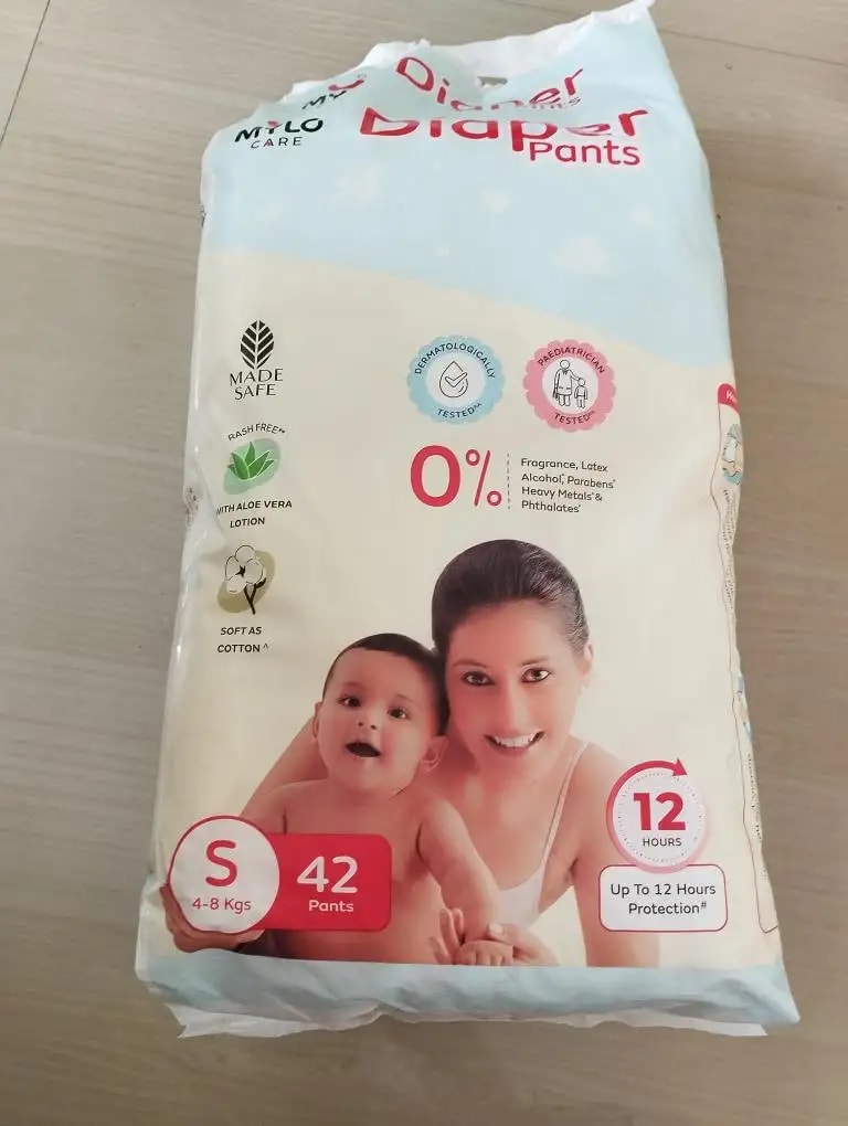 Baby Diaper Pants Small (S) Size 4-8 kgs (42 count) Leak Proof | Lightweight | Rash Free | 12 Hours Protection | ADL Technology (Pack of 1)