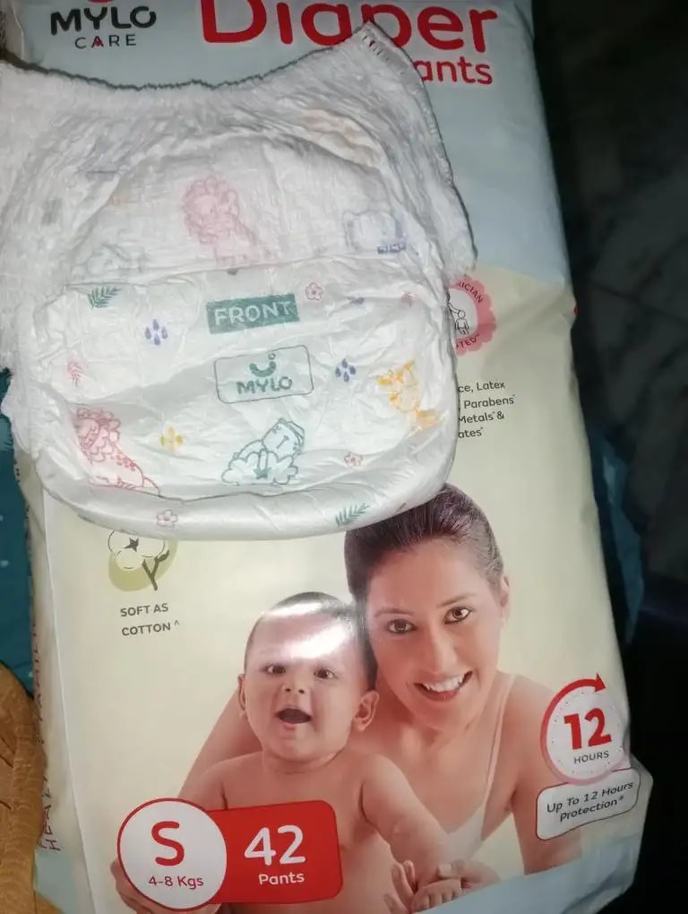 Baby Diaper Pants Small (S) Size 4-8 kgs (42 count) Leak Proof | Lightweight | Rash Free | 12 Hours Protection | ADL Technology (Pack of 1)