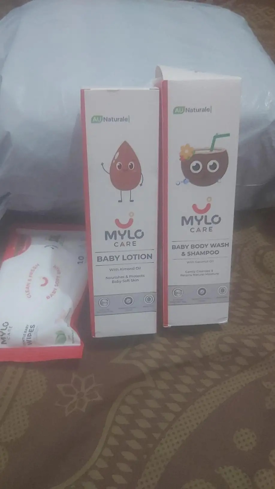 Baby Bath Essentials - Baby Body Wash & Shampoo (200 ml) and Mylo Care Baby Lotion (200 ml) | Tear Free Formulation | 24 Hours Moisturization