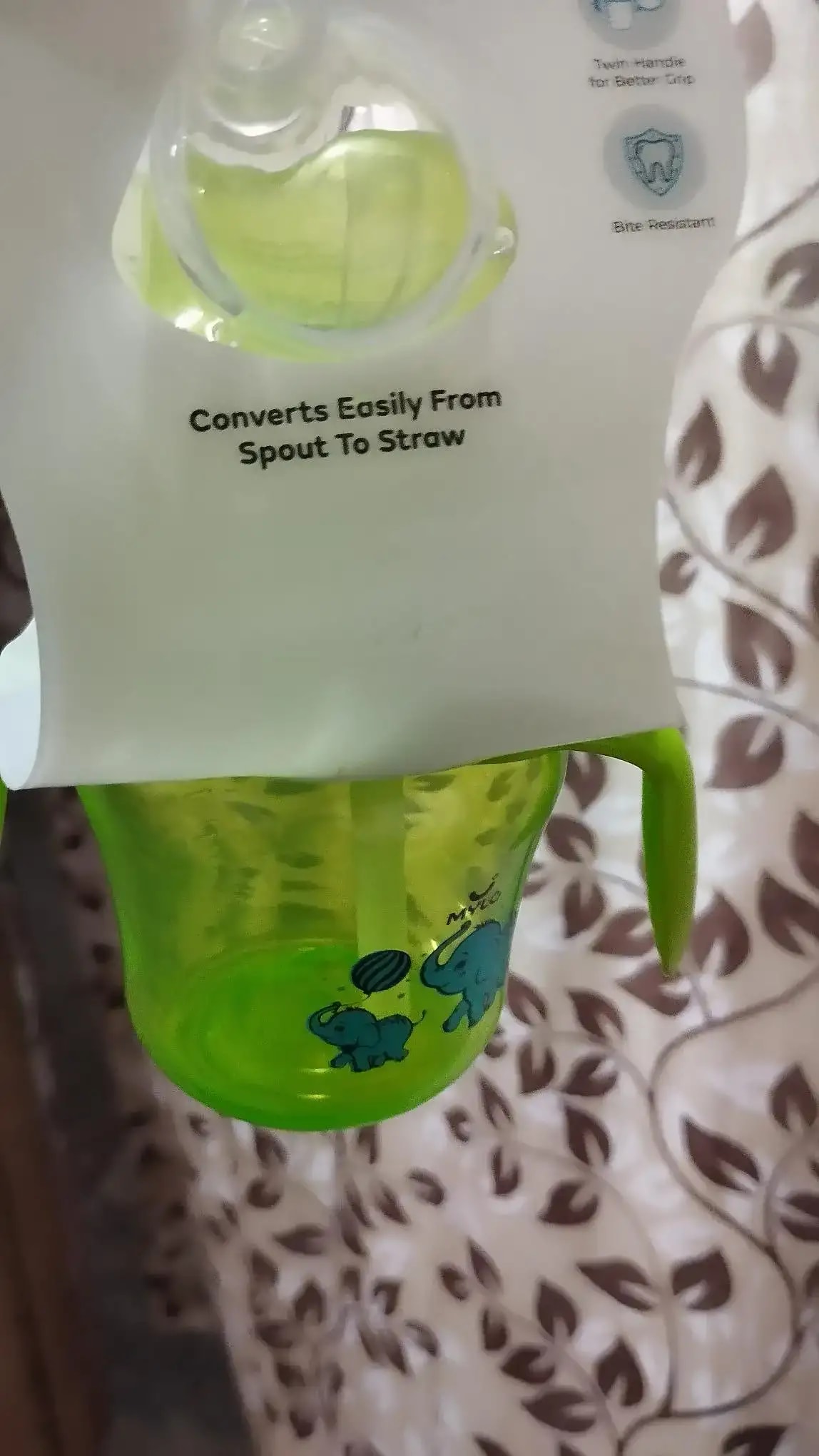 Baby Sipper | 2-in-1 Convertible Sipper with Spout & Straw | Sipper Bottle for Kids - 150ml - BPA-Free (Green)