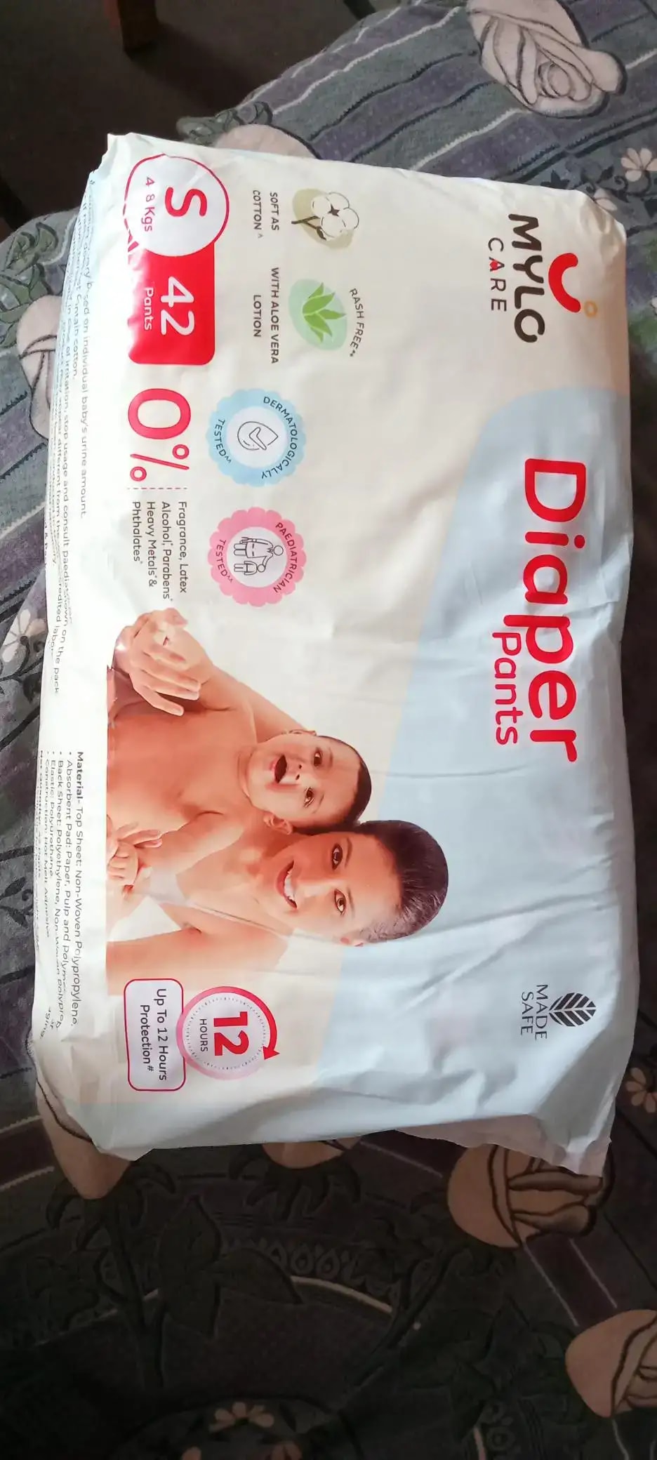 Baby Diaper Pants Small (S) Size 4-8 kgs (42 count) Leak Proof | Lightweight | Rash Free | 12 Hours Protection | ADL Technology (Pack of 1)