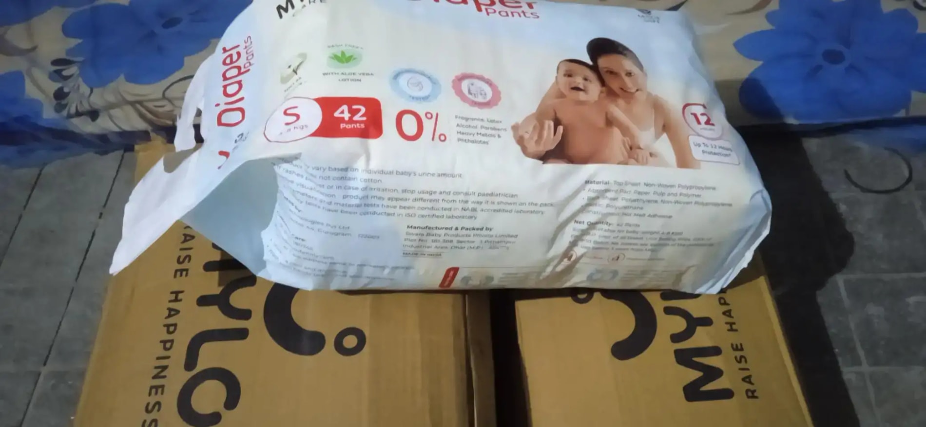 Baby Diaper Pants Small (S) Size 4-8 kgs (42 count) Leak Proof | Lightweight | Rash Free | 12 Hours Protection | ADL Technology (Pack of 1)