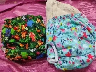 Adjustable Washable & Reusable Cloth Diaper With Absorbent Insert Pad (3M-3Y) | Oeko-Tex Certified | Prevents Rashes - Rainbow & Jungle - Pack of 2