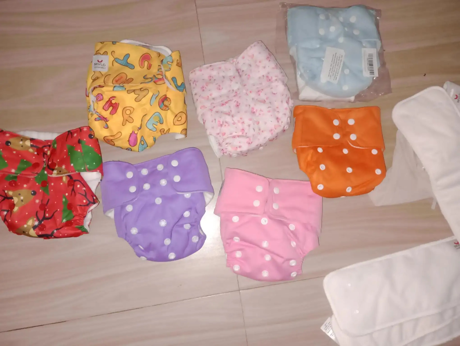 Adjustable Washable & Reusable Cloth Diaper With Dry Feel, Absorbent Insert Pad (3M-3Y) | Oeko-Tex Certified | Prevents Rashes - Assorted Colors - Pack of 4