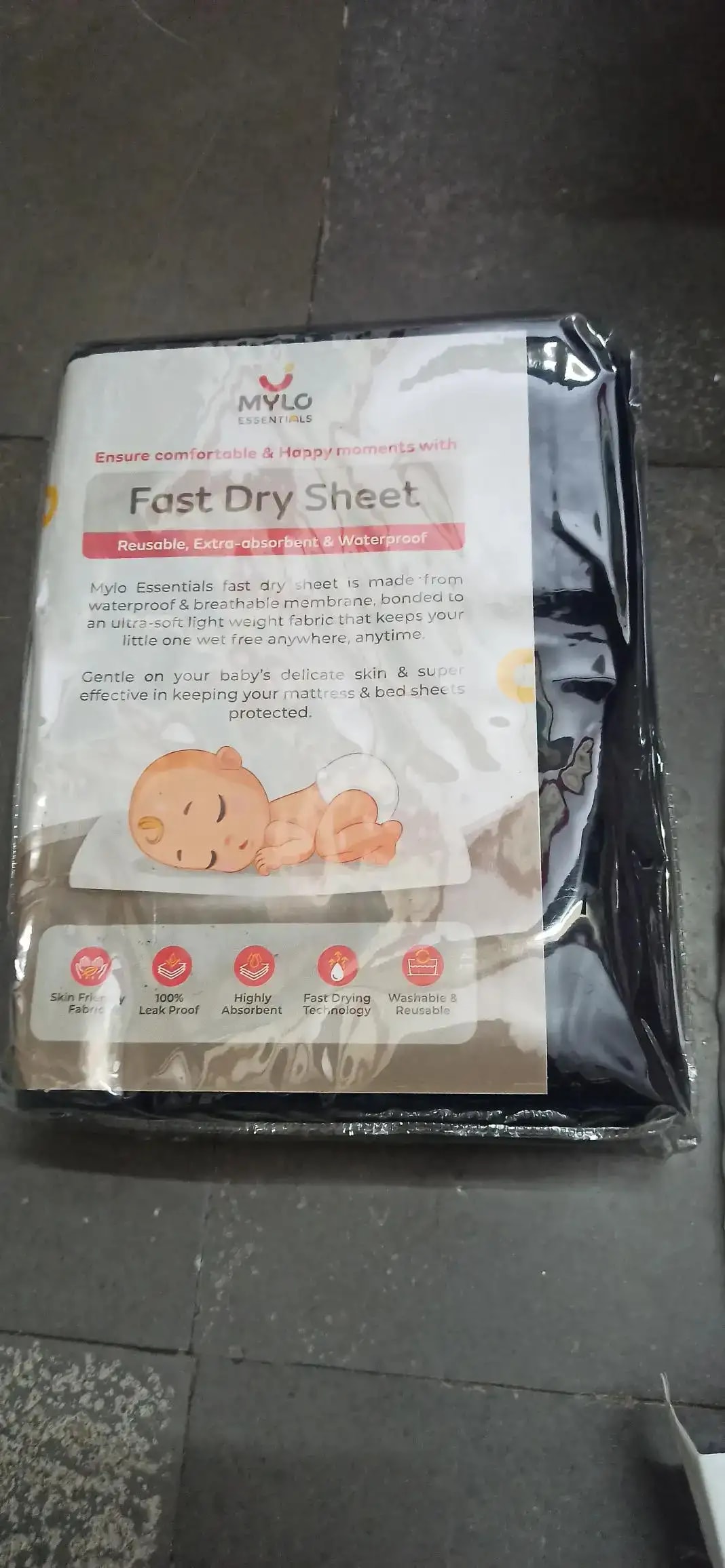 Waterproof Extra Absorbent Baby Dry Sheet & Bed Protector | Guards Against Spills, Stains & Nappy Leaks | Foldable & Portable - Yellow - M