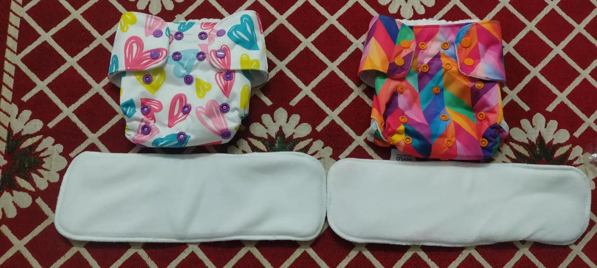 Adjustable Washable & Reusable Cloth Diaper With Absorbent Insert Pad (3M-3Y) | Oeko-Tex Certified | Prevents Rashes - Rainbow & Jungle - Pack of 2