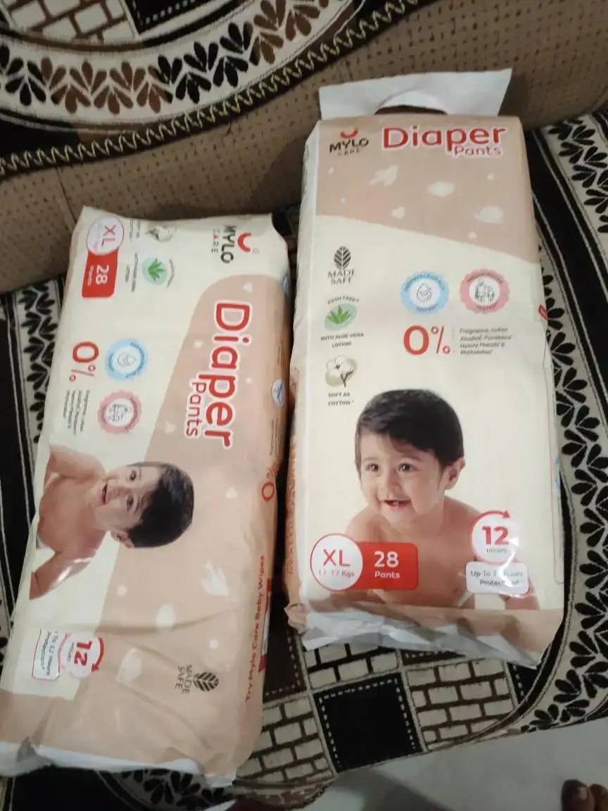 Super Saver Combo - Baby Diaper Pants Medium (M) 7-8 kgs - (76 count) Leak Proof + Extra Virgin Coconut Oil (200ml)