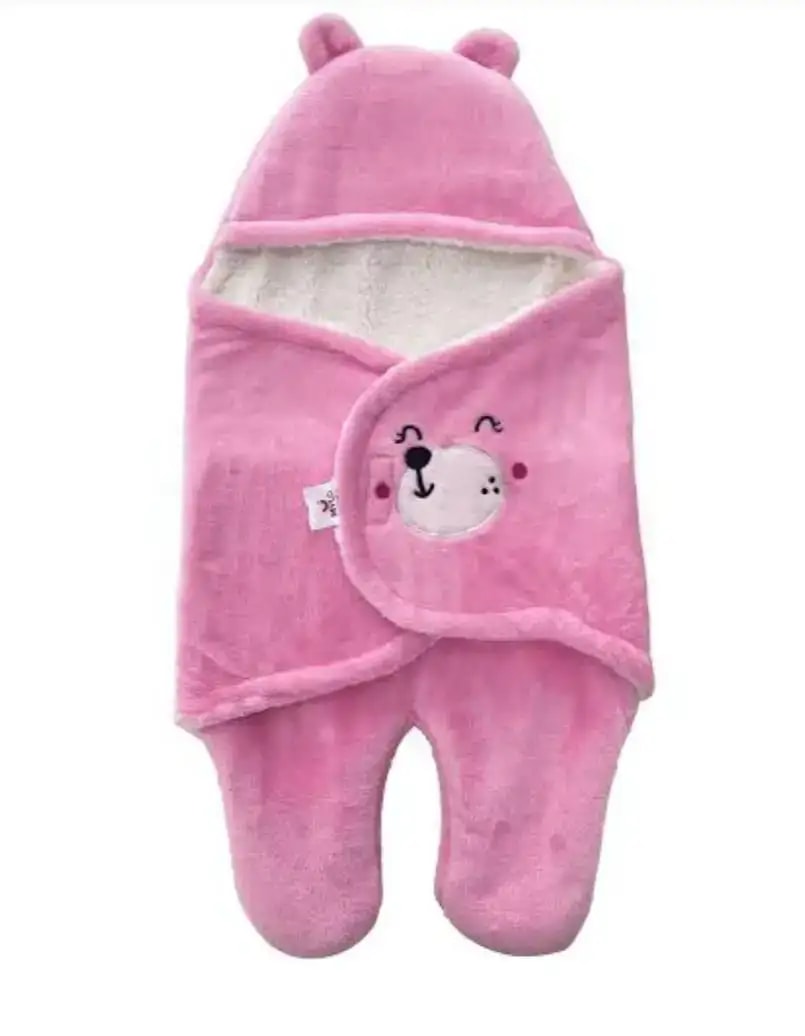 Baby Wrapper for New Born | Baby Swaddling Wrapper | 4-in-1 All Season AC Blanket cum Sleeping Bag for Baby 0-6 Months - Light Pink & Mint Green