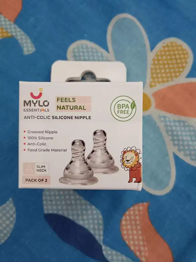 Feels Natural Anti Colic Slow (S) Flow Grooved Baby Nipple | BPA Free | Breast-Like Nipple | Food Grade Material | Wide Base for Better Latch | Can be Sterilized | Microwave Safe | Fits Most Standard Bottles - Pack of 2