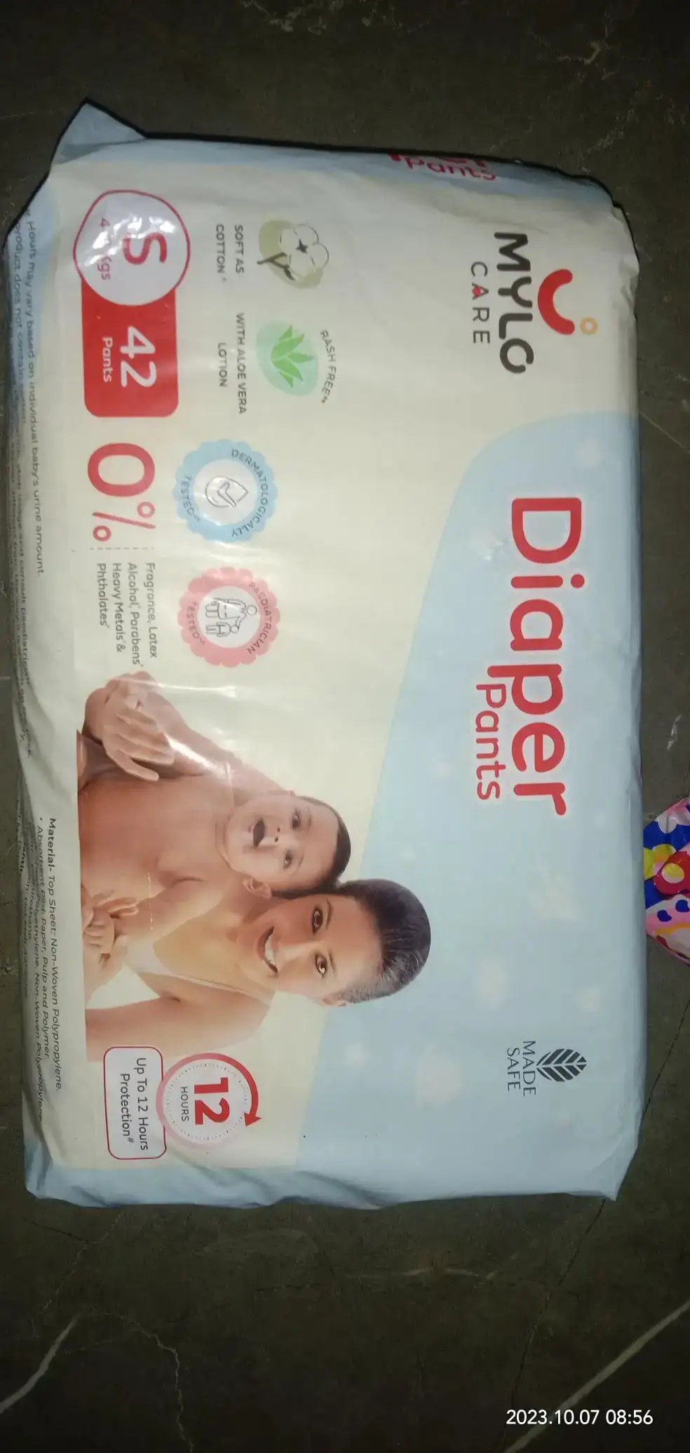 Baby Diaper Pants Small (S) Size 4-8 kgs (42 count) Leak Proof | Lightweight | Rash Free | 12 Hours Protection | ADL Technology (Pack of 1)
