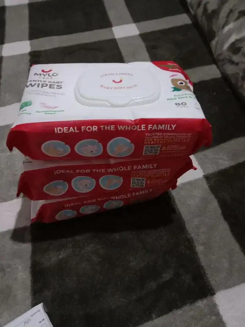 Gentle Baby Wipes With Lid - Organic Coconut Oil, Neem, Aloe Vera and Vitamin E | 98% Pure Water | Dermatologically Tested (Pack of 3) - 72 Wipes Per Pack