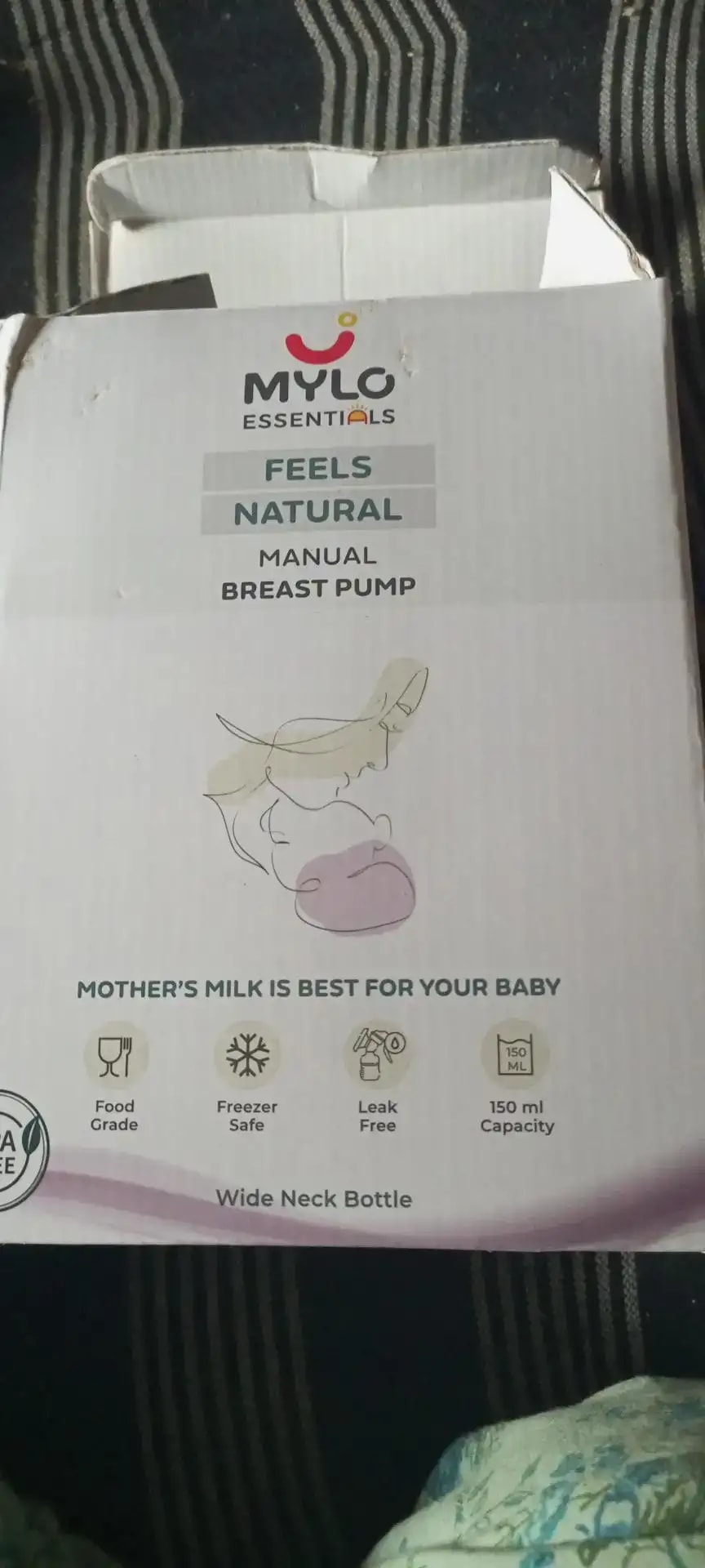 Manual Breast Pump For Feeding Mothers | Anti Colic & BPA Free | Compact & Lightweight | Easy to hold | Easy to Clean | With Bottle (150 ml)