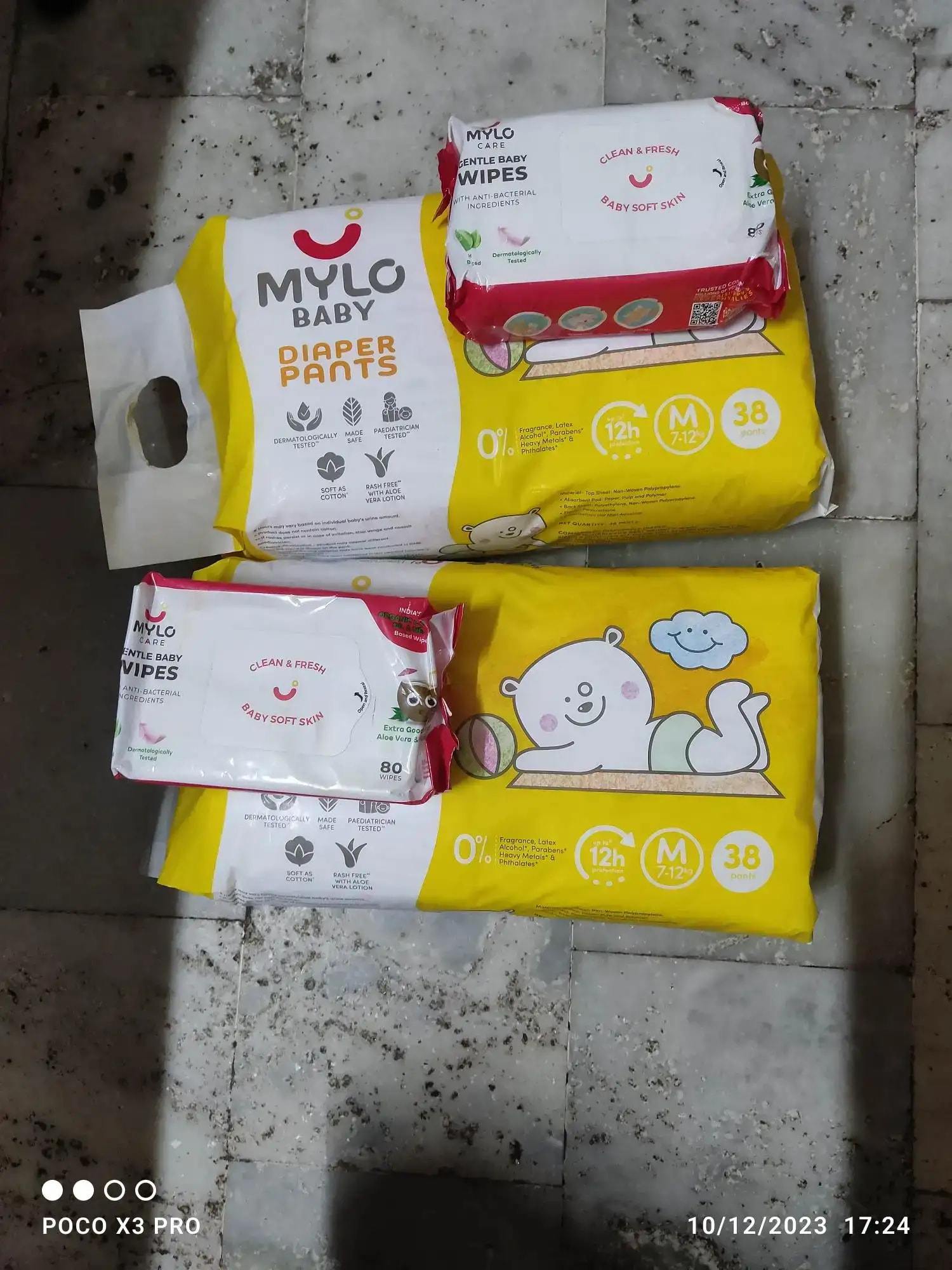 Super Saver Combo - Baby Diaper Pants Medium (M) 7-8 kgs - (76 count) Leak Proof + Extra Virgin Coconut Oil (200ml)