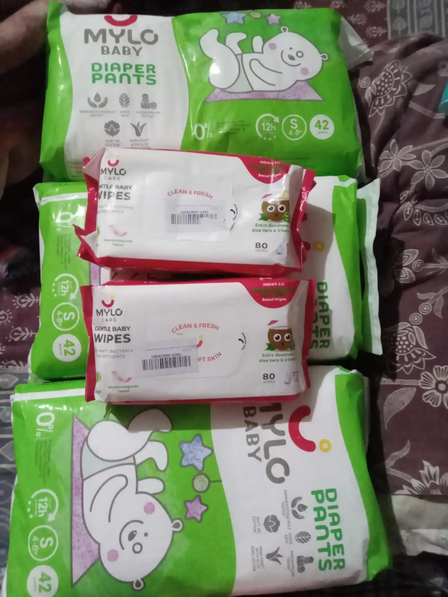 Super Saver Combo - Baby Diaper Pants Medium (M) 7-8 kgs - (76 count) Leak Proof + Extra Virgin Coconut Oil (200ml)