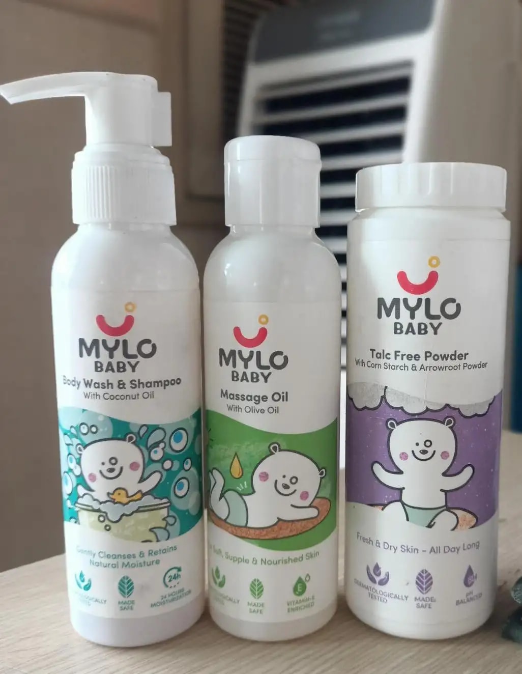 Baby Bath Regime Kit - Massage Oil (200ml), Head to Toe Wash (200ml) & Talc-Free Powder (300gm)