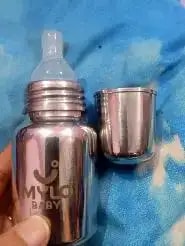 Stainless Steel Feeding Bottle | BPA Free | Anti-Colic | 100% Food Grade | Feels Natural Baby Bottle | Non-toxic Rust Free - 140 ml