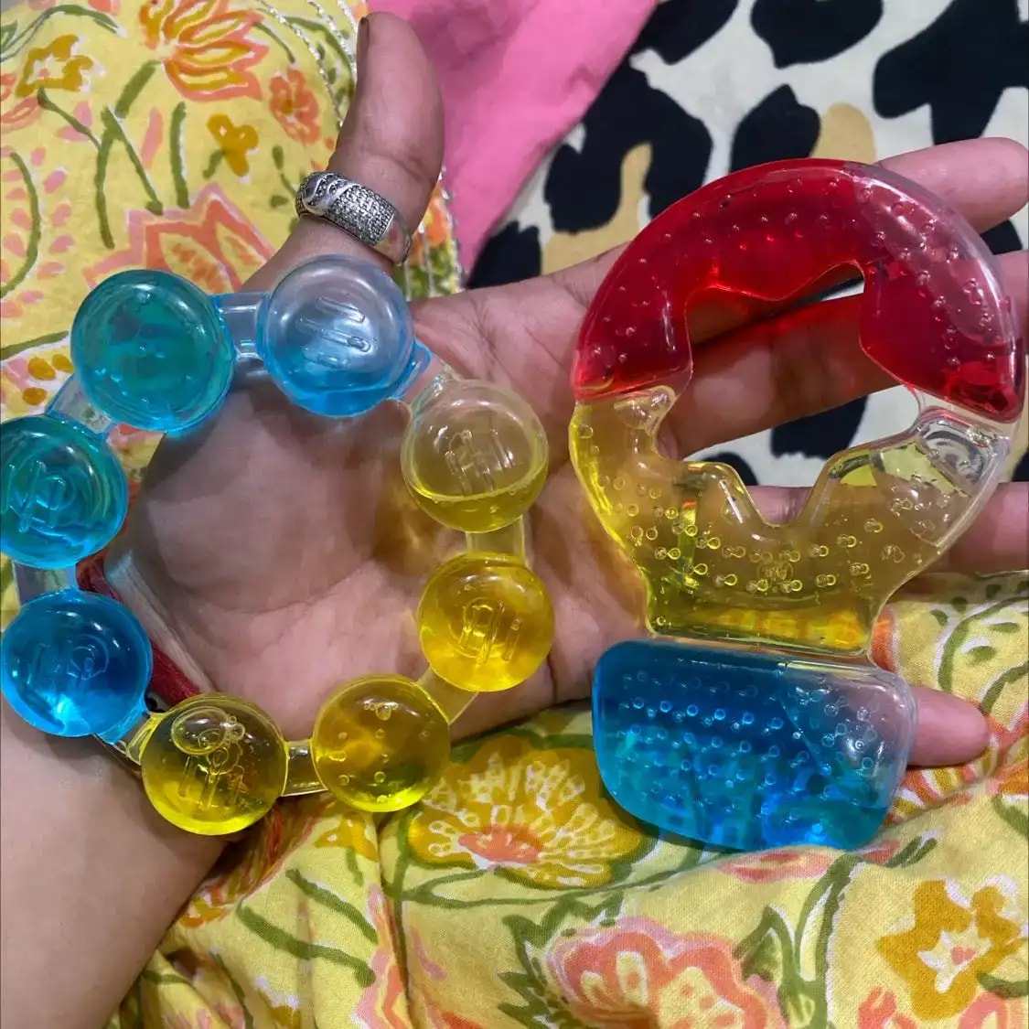 Teether for Kids | Relieves Sore Teething Gums | BPA Free, Food Grade & Non Toxic | ISI Marked | Easy to Hold | Pack of 3 - 1 Ring + 2 Hot Air Balloon