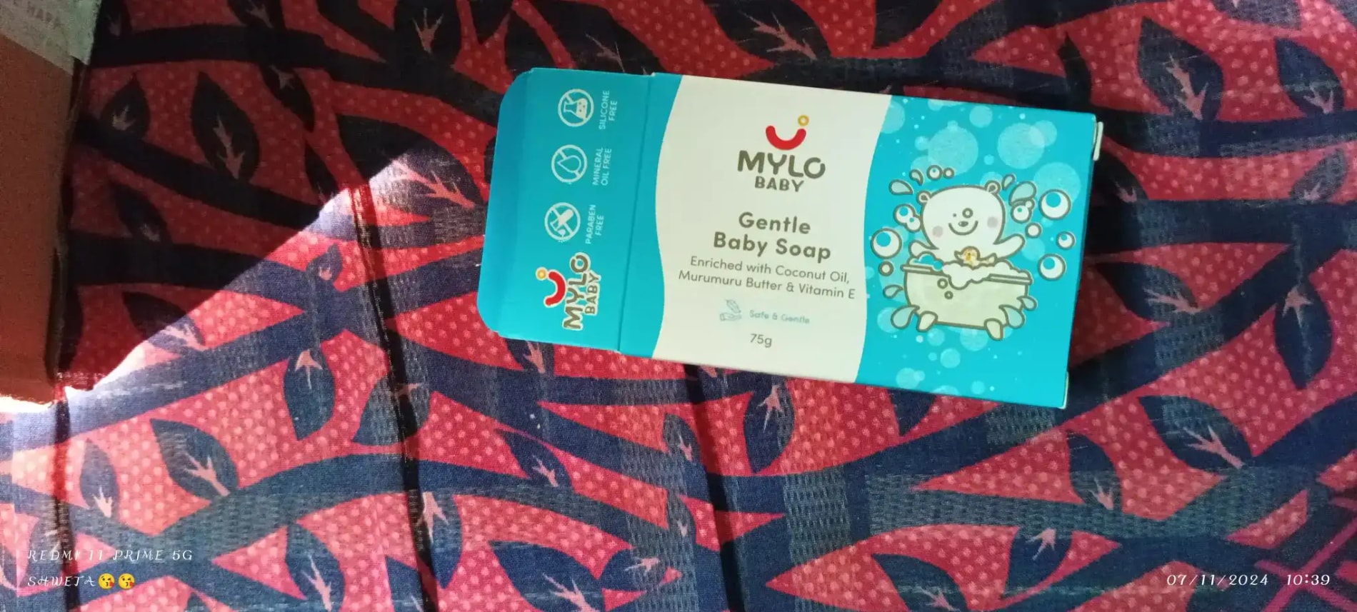 Mylo Baby Soap 75g - For 0-3 years with Vitamin E, Murumuru Butter, Jojoba Oil & Coconut Oil - Pack of 6