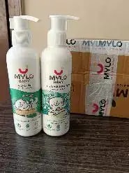 Baby Bath Essentials - Baby Body Wash & Shampoo (200 ml) and Mylo Care Baby Lotion (200 ml) | Tear Free Formulation | 24 Hours Moisturization