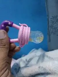 Feels Natural Ultra Soft Fruit & Food Nibbler- Pink | Convenient to Introduce Fruits & Veggies to Baby | Ultra-soft Silicone Mesh for Easy Chewing | Easy One Snap Filling | Helps Relieve Teething Discomfort