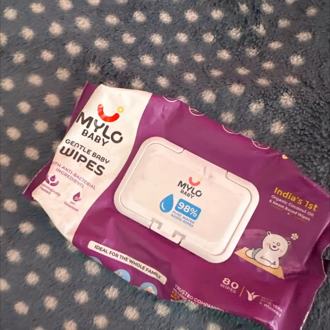 Gentle Baby Wipes With Lid - Organic Coconut Oil, Neem, Aloe Vera and Vitamin E | 98% Pure Water | Dermatologically Tested (Pack of 3) - 72 Wipes Per Pack