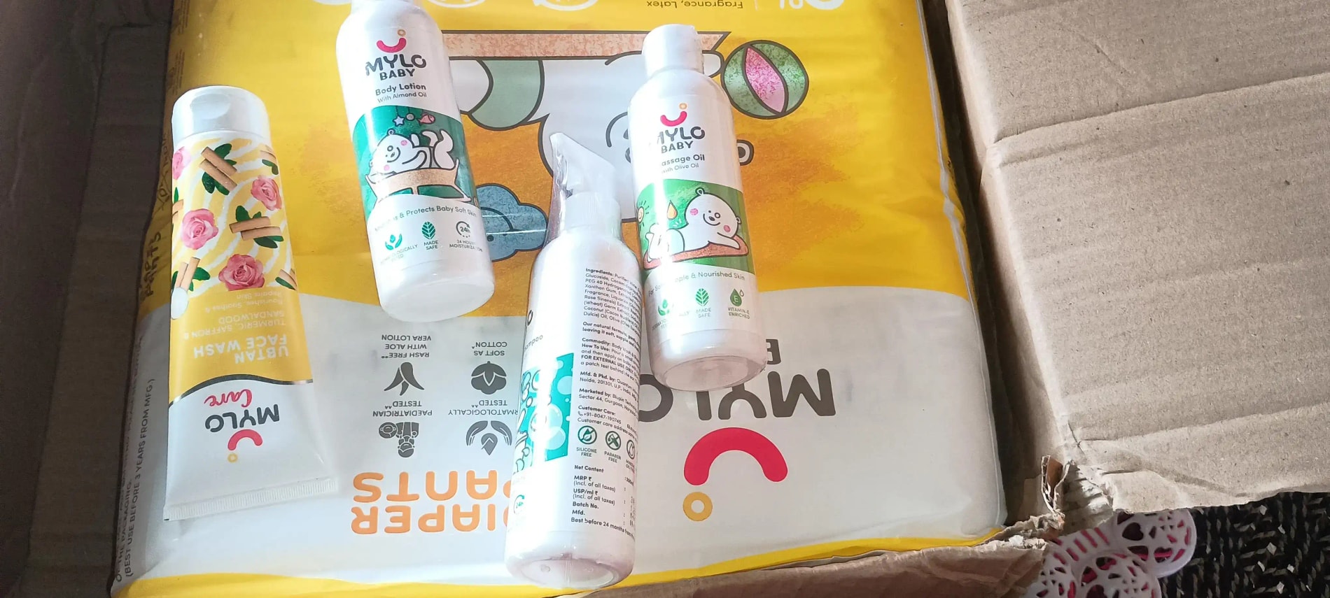 Baby Massage Oil 200ml | Improves Complexion & Skin Tone | Moisturizes & Nourishes Skin | Aids in Sun Protection | Made Safe Certified - Pack of 2
