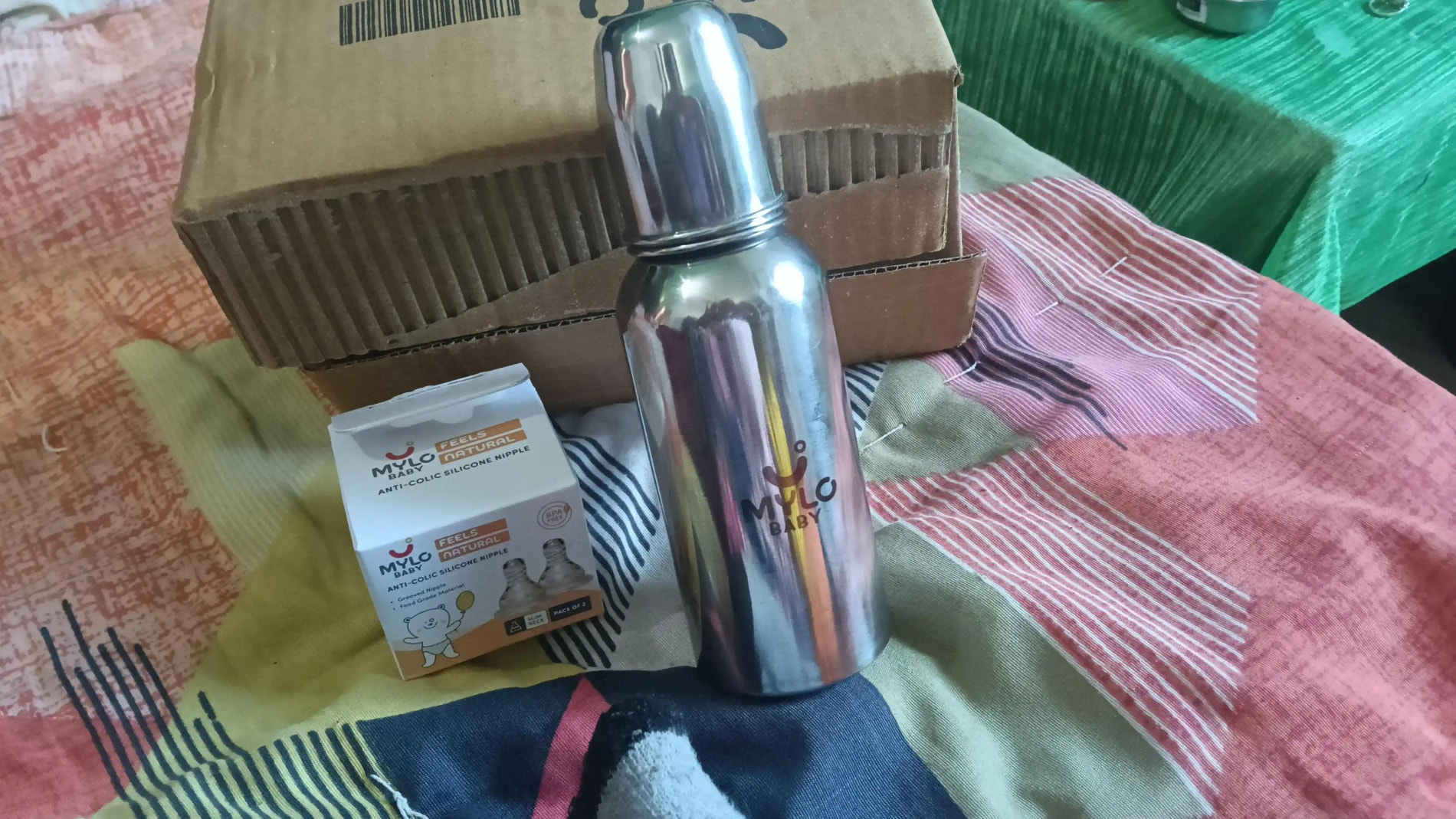 Stainless Steel Feeding Bottle | BPA Free | Anti-Colic | 100% Food Grade | Feels Natural Baby Bottle | Non-toxic Rust Free - 140 ml