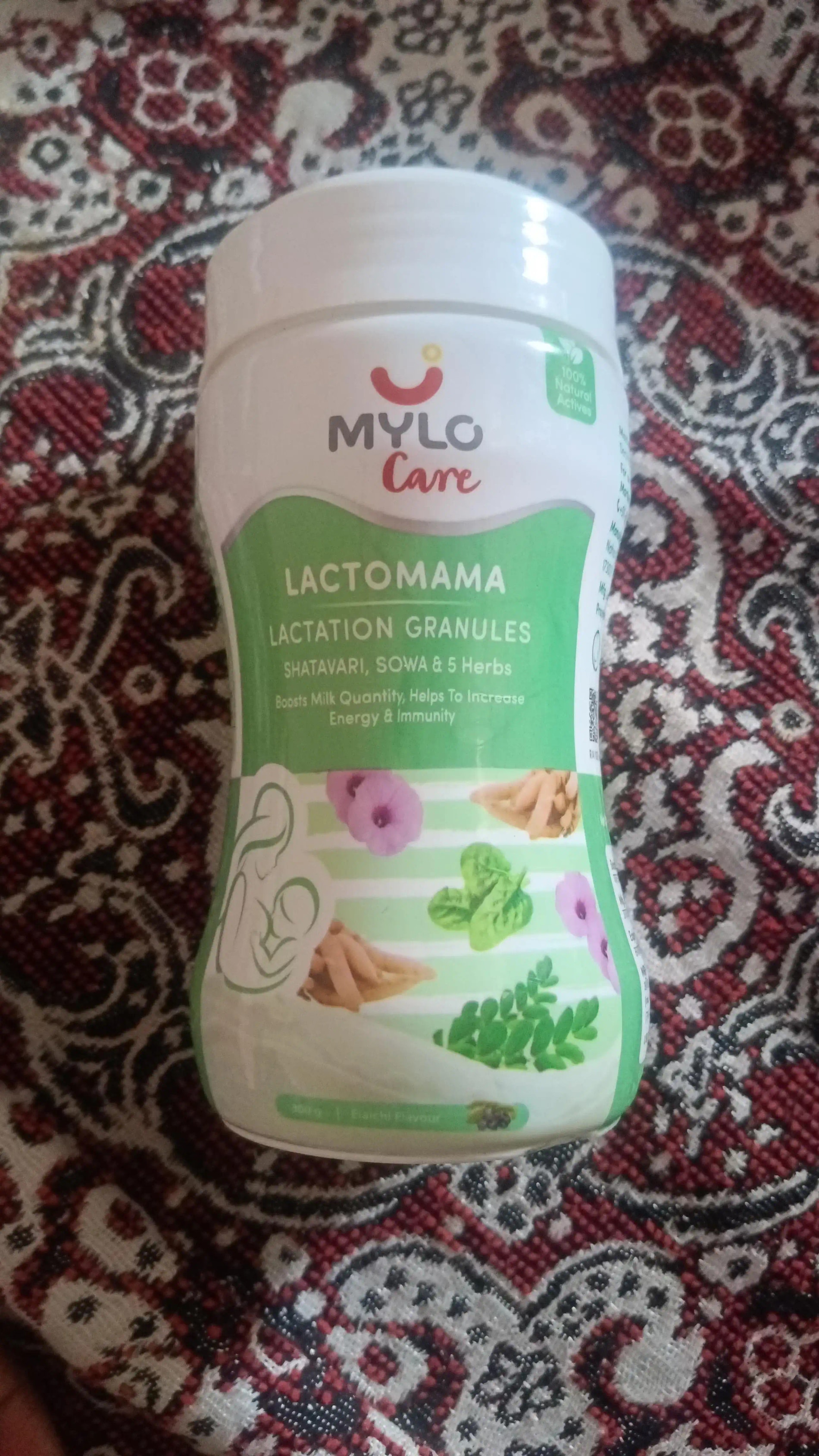 Mylo LactoMama ™ | With Shatavari, Sowa & 5 herbs | Natural Supplement for Boosting Breast Milk | 100% Natural Ingredients | 300g | Pack of 2 | Elaichi