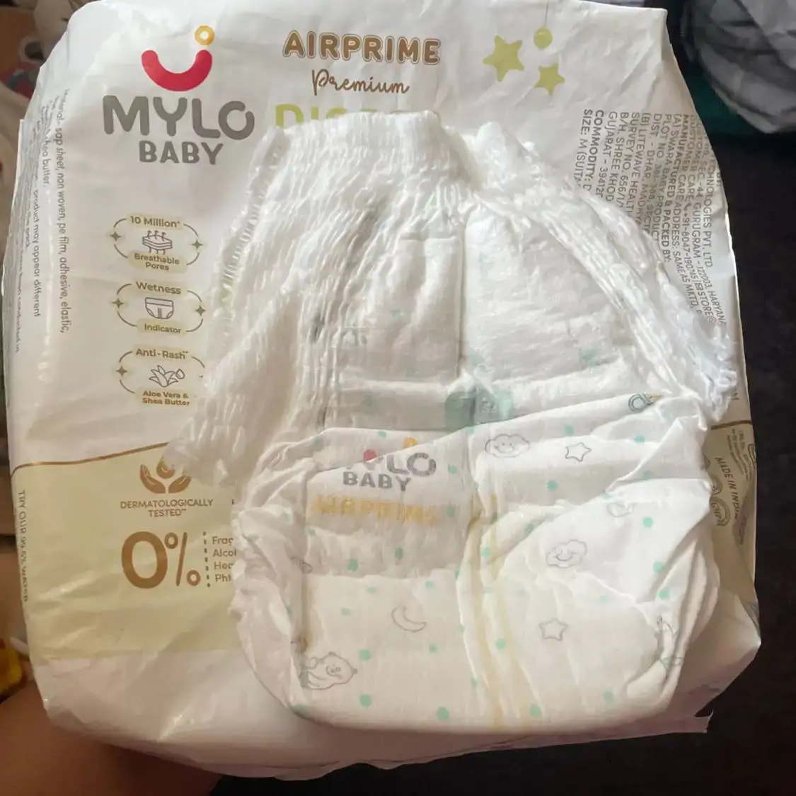 Mylo Airprime™ Premium Diaper Pants with Wetness Indicator - M(8-13 Kgs) - 26 Count