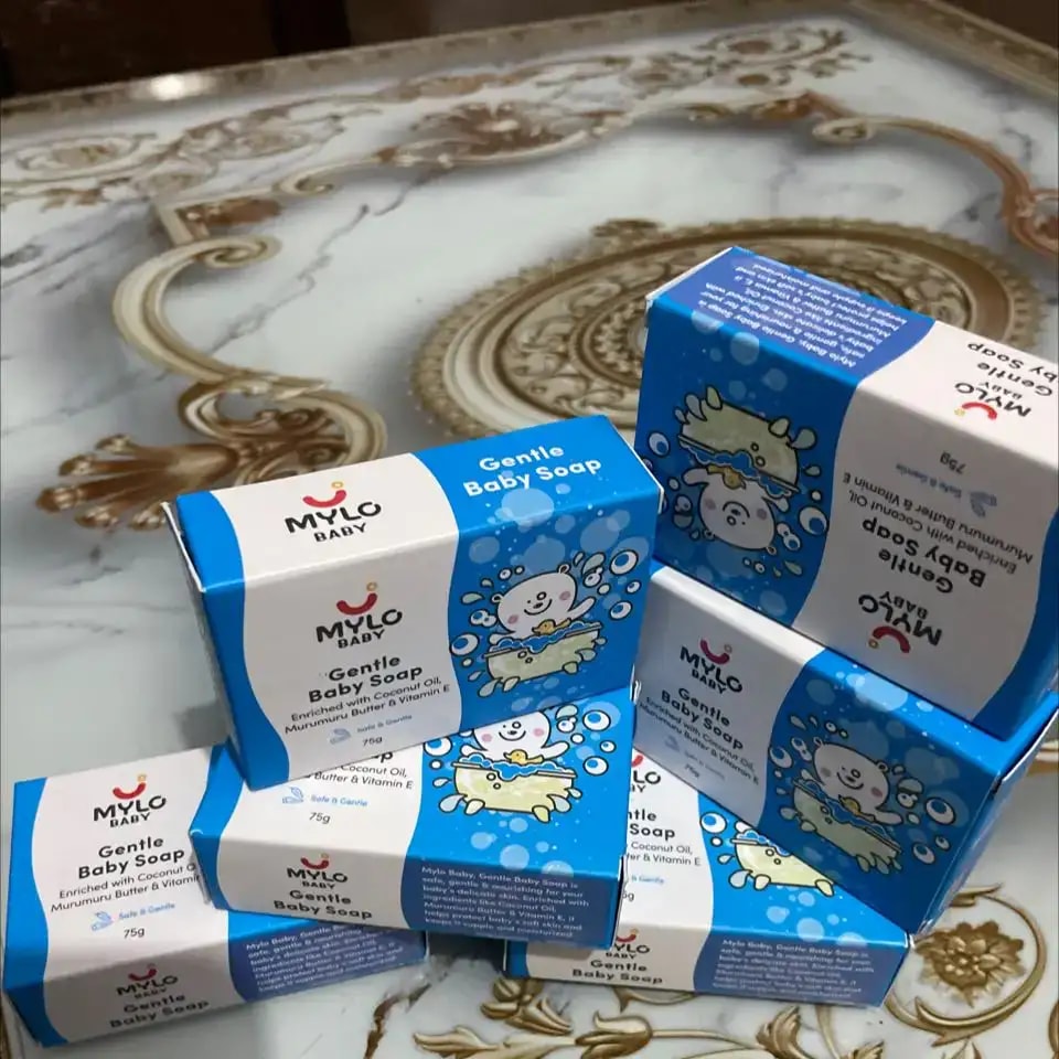 Mylo Baby Soap 75g - For 0-3 years with Vitamin E, Murumuru Butter, Jojoba Oil & Coconut Oil - Pack of 6