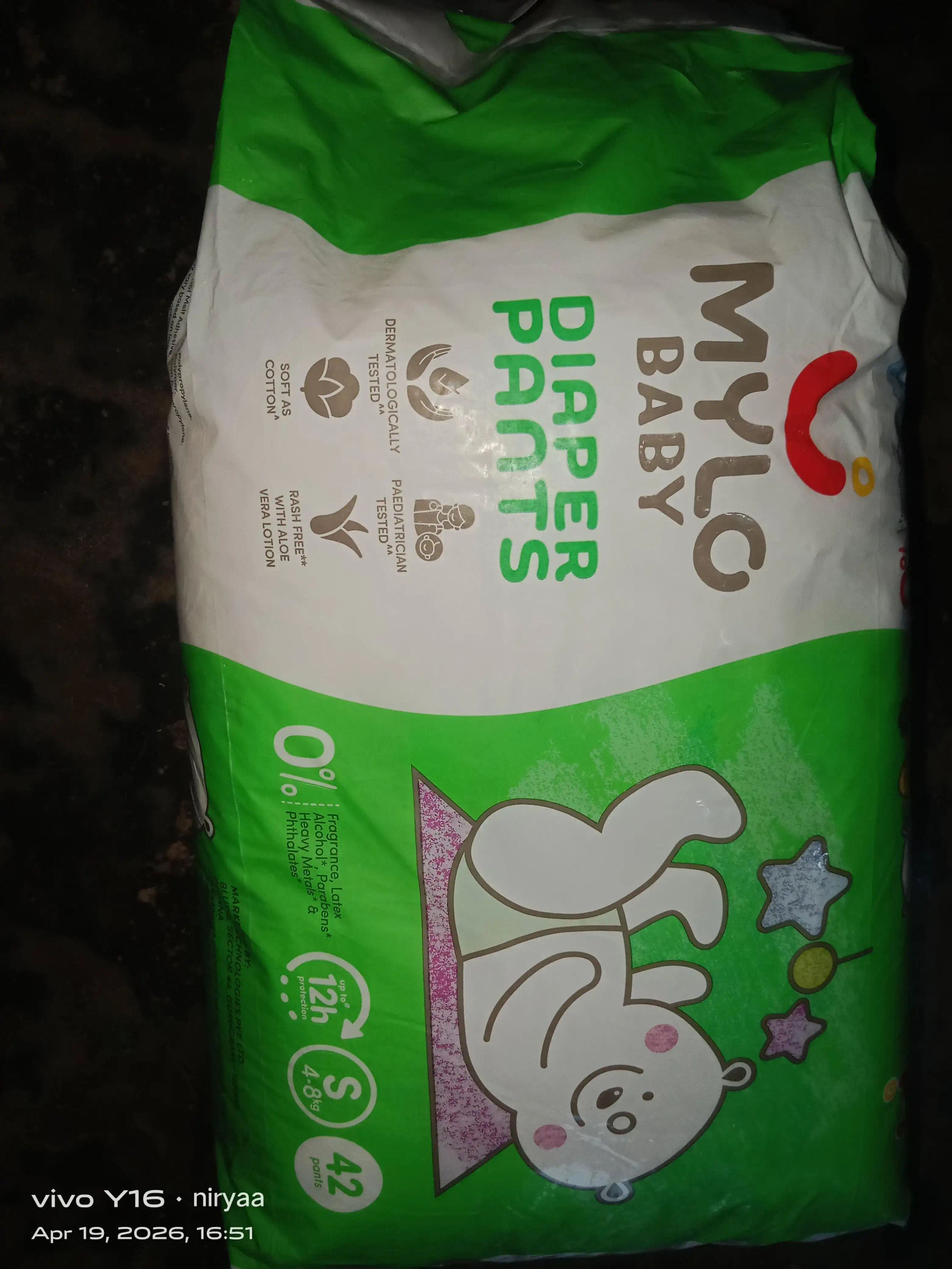 Baby Diaper Pants Small (S) Size 4-8 kgs (42 count) Leak Proof | Lightweight | Rash Free | 12 Hours Protection | ADL Technology (Pack of 1)