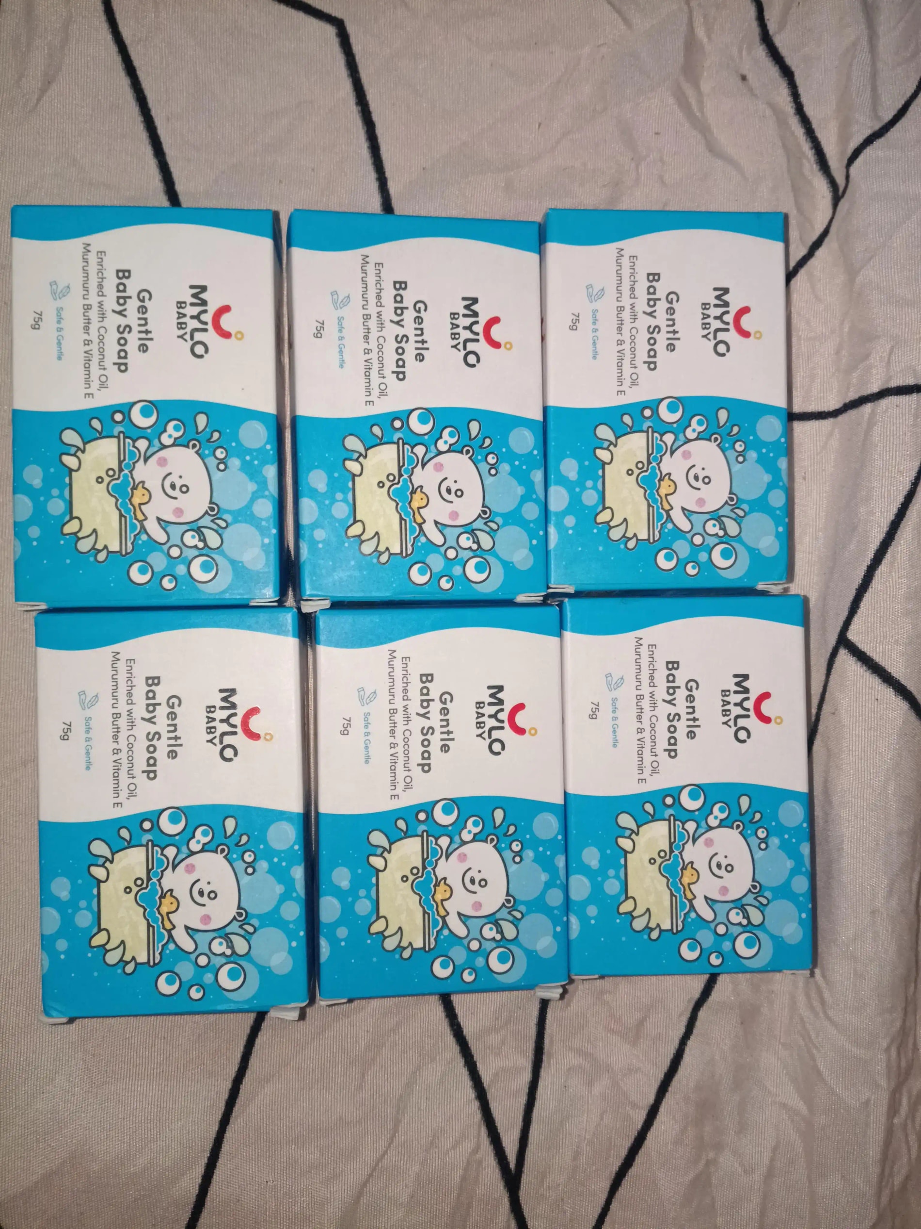 Mylo Baby Soap 75g - For 0-3 years with Vitamin E, Murumuru Butter, Jojoba Oil & Coconut Oil - Pack of 6