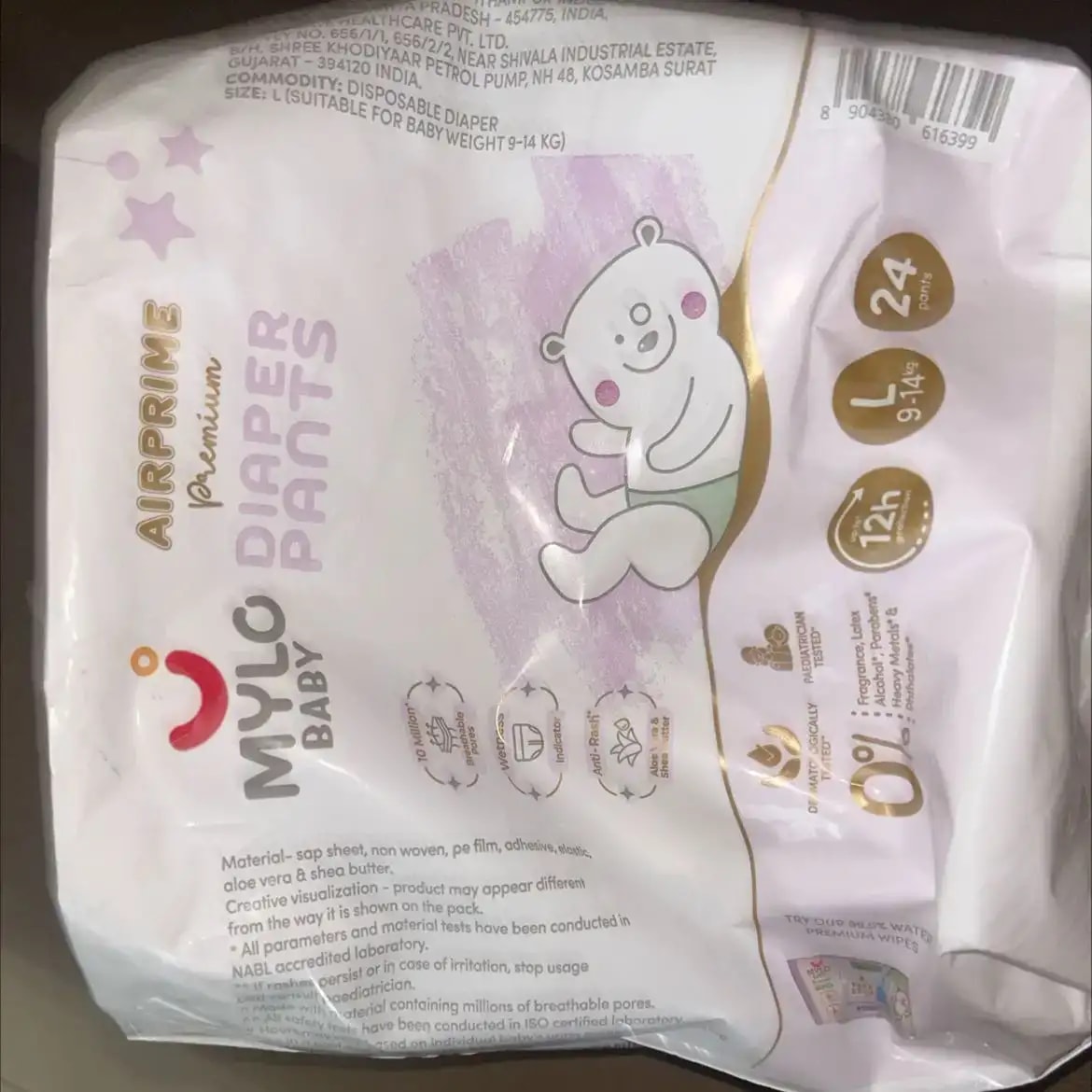 Mylo Airprime™ Premium Diaper Pants with Wetness Indicator - M(8-13 Kgs) - 26 Count