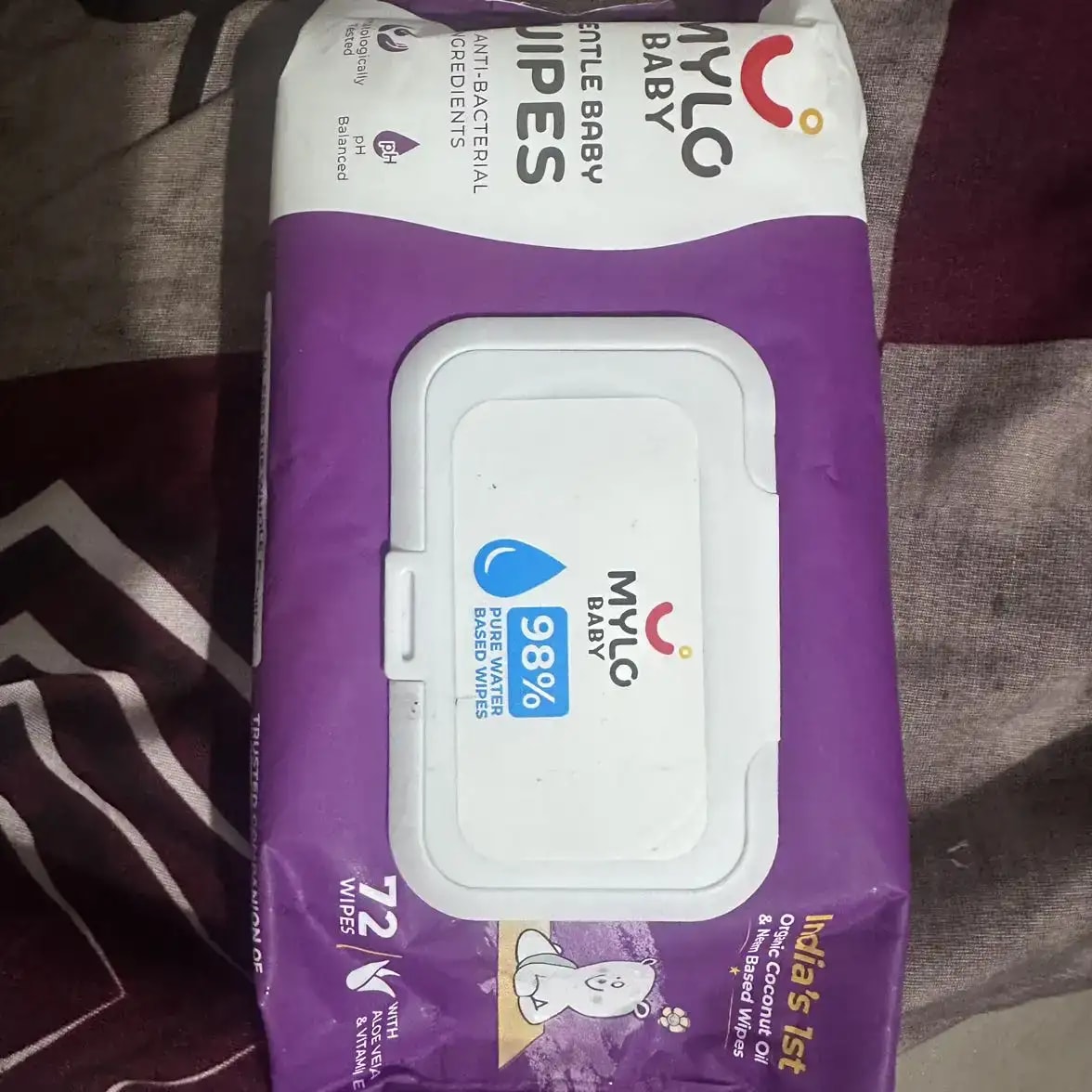 Gentle Baby Wipes with Organic Coconut Oil & Neem With Lid (single pack)